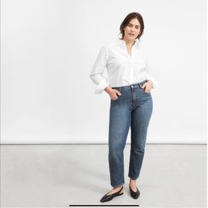 Classic High-Rise Straight Jeans in Medium Blue